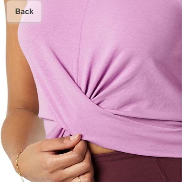 Core 10 Women's Soft Cotton Knot Twist Front Cropped Yoga Tank Plus 3X - Picture 10 of 11